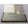 stainless steel gold plate sign with braille card